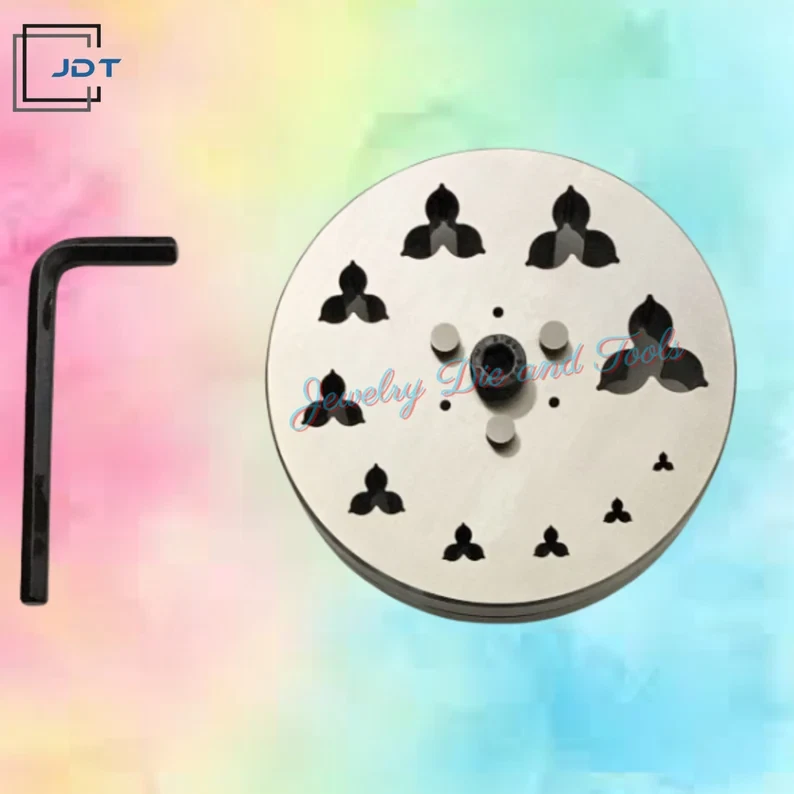 JDT Disc Cutter 3 Petal Flower Shape Design #1 | Set of 10 punches | 6mm to 31mm | Jewelry Dies | - Image 3