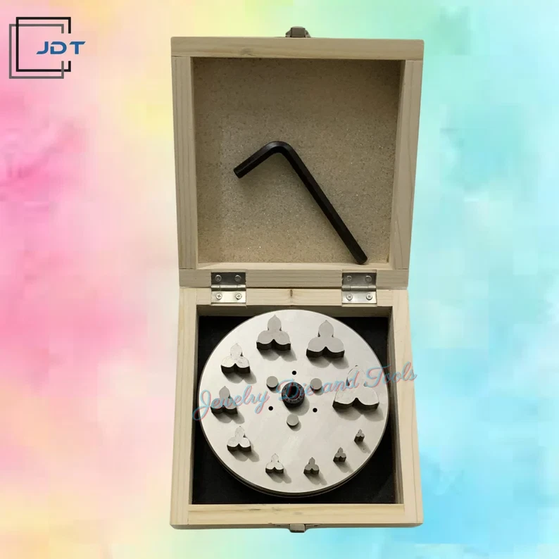 JDT Disc Cutter 3 Petal Flower Shape Design #1 | Set of 10 punches | 6mm to 31mm | Jewelry Dies | - Image 4