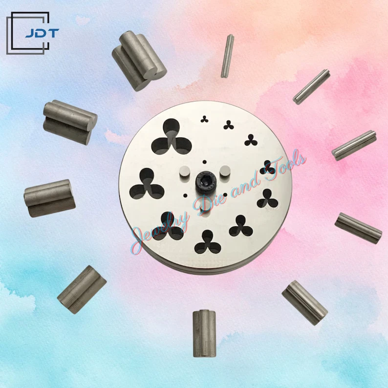 JDT Disc Cutter 3 Petal Flower Shape Design #2 | Set of 10 punches | 6mm to 31mm | Jewelry Dies | - Image 2