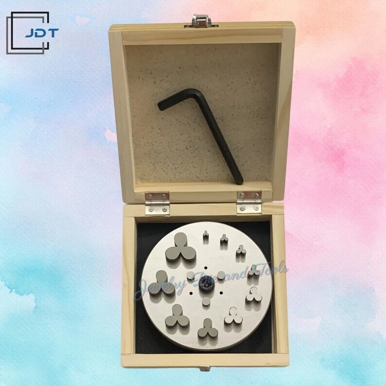 JDT Disc Cutter 3 Petal Flower Shape Design #2 | Set of 10 punches | 6mm to 31mm | Jewelry Dies | - Image 3
